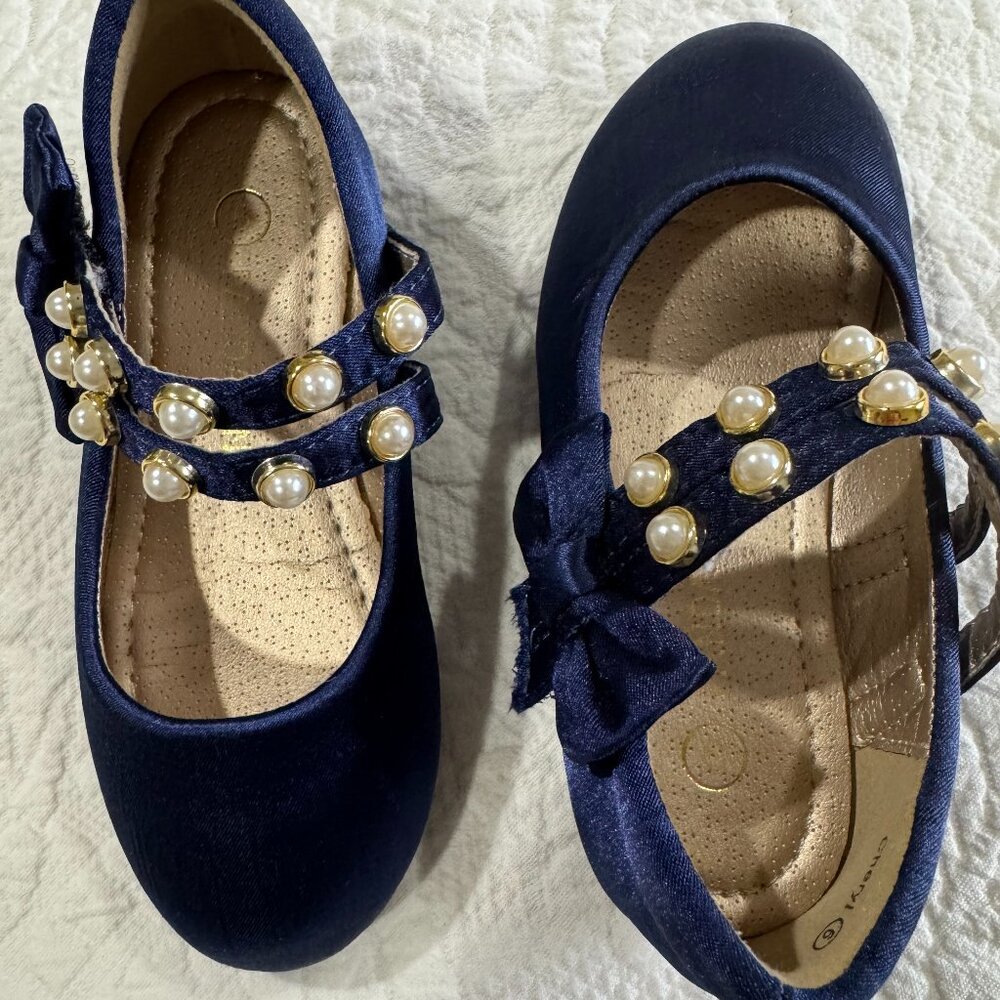 Toddler Girls Navy Dress Shoes